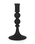 8" Black Glass Tabletop Taper Candlestick