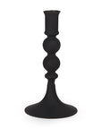 8" Black Glass Tabletop Taper Candlestick