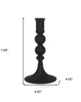 8" Black Glass Tabletop Taper Candlestick