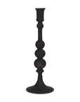 12" Black Glass Tabletop Taper Candlestick