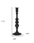 12" Black Glass Tabletop Taper Candlestick