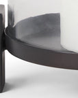 14" Black Metal Abstract Tabletop Hurricane Candle Holder