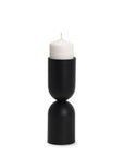 11" Black Metal Tabletop Pillar Candle Holder