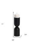 11" Black Metal Tabletop Pillar Candle Holder