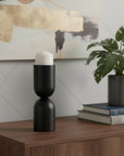 11" Black Metal Tabletop Pillar Candle Holder