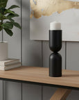 13" Black Metal Tabletop Pillar Candle Holder