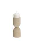 9" Beige Metal Tabletop Pillar Candle Holder