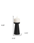 6" Black Metal Tabletop Pillar Candle Holder