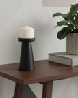 6" Black Metal Tabletop Pillar Candle Holder