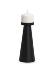 10" Black Metal Tabletop Pillar Candle Holder