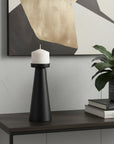 10" Black Metal Tabletop Pillar Candle Holder