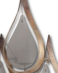 52" Gold And Gray Distressed Geometric Glass And Iron Wall Sconce Candle Holder