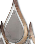 52" Gold And Gray Distressed Geometric Glass And Iron Wall Sconce Candle Holder
