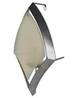 7" Silver Abstract Metal And Glass Wall Sconce Candle Holder