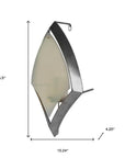 7" Silver Abstract Metal And Glass Wall Sconce Candle Holder