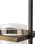 20" Black And Bronze Distressed Geometric Glass And Iron Wall Sconce Candle Holder