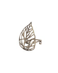 8" Champagne Distressed Botanical Leaf Iron Wall Sconce Candle Holder
