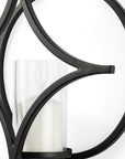 6" Black Quatrefoil Metal Wall Sconce Candle Holder