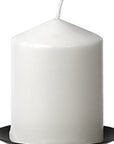 9" Light Brown Distressed Geometric Solid Wood And Metal Tabletop Pillar Candle Holder