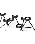 7" Black Geometric Metal Tabletop Votive Candle Holder
