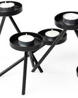 7" Black Geometric Metal Tabletop Votive Candle Holder
