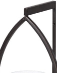 22" Black Geometric Metal And Glass Lantern Candle Holder