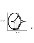 6" Black Quatrefoil Metal And Glass Wall Sconce Candle Holder