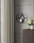 6" Black Quatrefoil Metal And Glass Wall Sconce Candle Holder