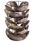 10" Bronze Distressed Botanical Leaf Metal Tabletop Hurricane Candle Holder