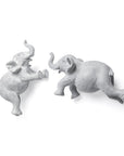 Set of Two Maynard I Gray Elephant Resin Hanging Dimensional Sculpture