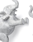 Set of Two Maynard I Gray Elephant Resin Hanging Dimensional Sculpture