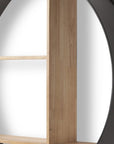 36" Black And Brown Metal And Wood Circular Multi Tier Shelf