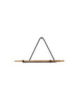 Set Of Three Black And Brown Metal And Solid Wood Triangle Wall Mounted Accent Shelves