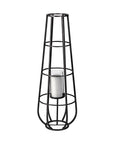 40" Black Distressed Geometric Metal Lantern Candle Holder