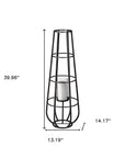 40" Black Distressed Geometric Metal Lantern Candle Holder