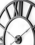 30" Black Iron Analog Round Wall Clock