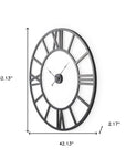 42" Black Iron Analog Round Wall Clock