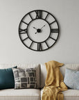 42" Black Iron Analog Round Wall Clock