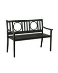 45" Black Metal Geometric Back Garden Patio Bench