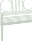 45" White Metal Garden Patio Bench