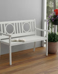 45" White Metal Garden Patio Bench