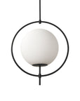 Black And White Single Metal Dimmable Ceiling Light With White Shades