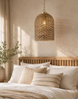 Brown Watergrass Rattan Dimmable Single Pendant Light