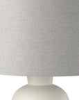 33" Cream Round Bedside Lamp With Drum Shade