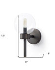 6" Gold Metal and Glass Armed Sconce