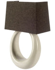 12" Dark Gray And Light Gray Steel And Fabric Armed Sconce