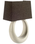 12" Dark Gray And Light Gray Steel And Fabric Armed Sconce