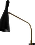 5" Antiqued Gold And Black Metal Swing Arm Wall Light