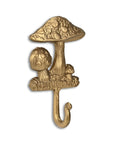 4" Gold Cast Iron Mushroom Wall Hook