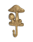 4" Gold Cast Iron Mushroom Wall Hook